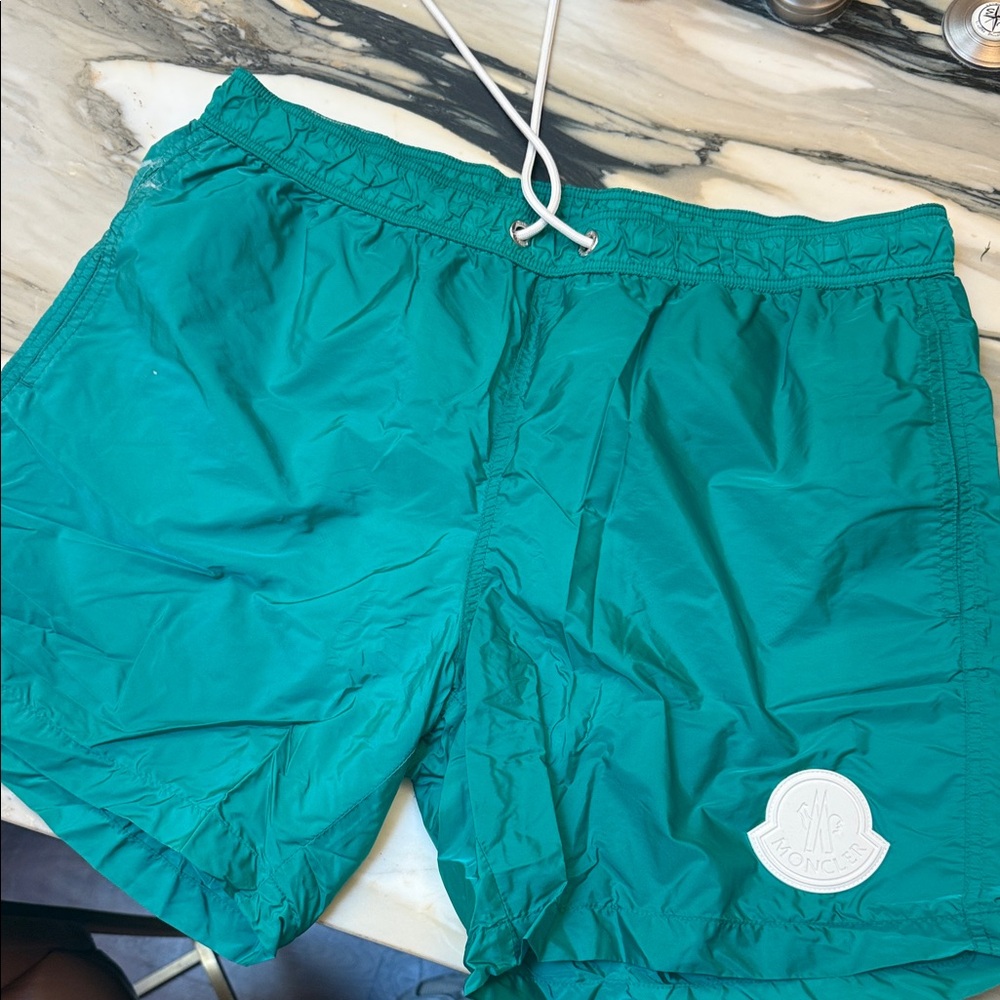 Moncler Men's Teal swim trunks